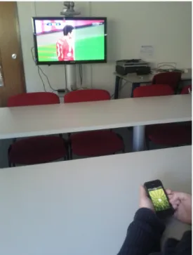 Figure 3.19: Participant interacting with WeBet during the second development stage. 