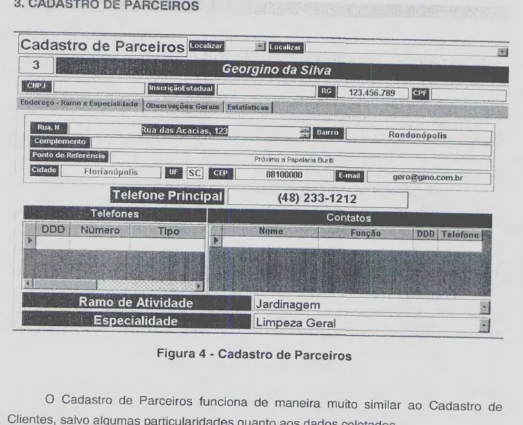 Figura  4 -  Cadastro de Parceiros 