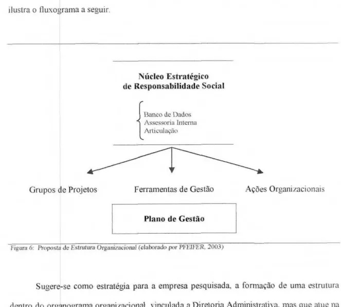 Figura 6:  Proposta  de Estrutura  Organizacional (elaborado por PFE/FER. 2003) 