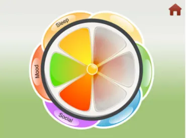 Figure 9: YourWellness feedback wheel with each segment representing a  parameter of wellbeing