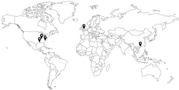 Figure 7: Various worldwide Rackspace data center locations 