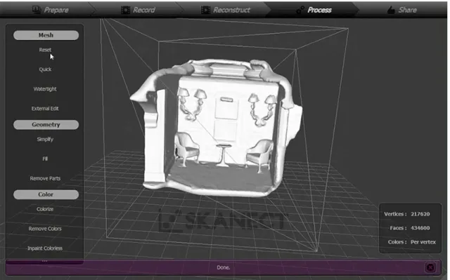 Figure 2.10: A reconstructed 3D mesh of a room using Skanect [33].