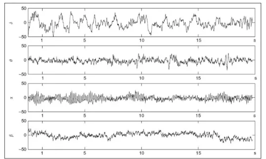 Figure 3.1: The rhythms δ, θ, α and β of the brain.(adapted from [26])
