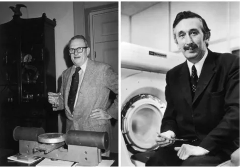 Figure 2.1: Alan MacLeod Cormack (left) and Godfrey Newbold Hounsfield (right) are the co-creators of Computed Tomography [26].