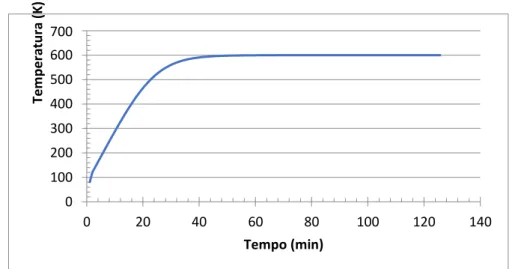 Figura 3.8: Tempo de aquecimento da célula. 