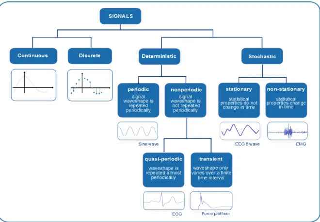 Figure 2.1: Biosignals classiﬁcation according to the signal characteristics. Adapted from [6].