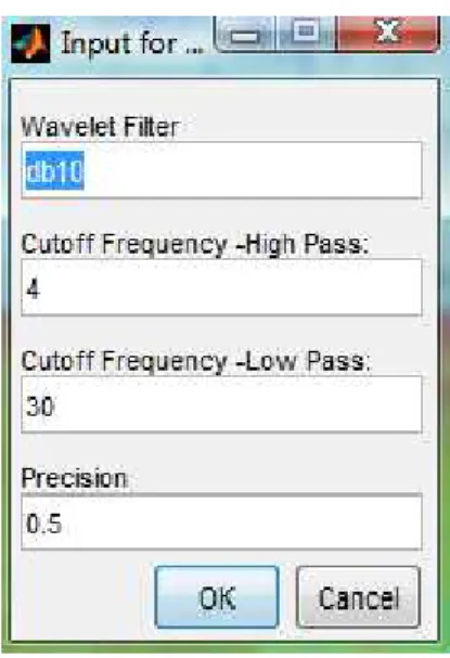 Figura 6.7 – Quadro que permite a filtragem “WaveFilter”, escolhe-se a precisão com a qual se quer ver, bem  como os filtros pretendidos