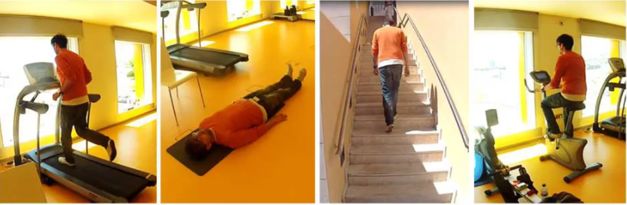 Figure 4.3: Frames of the subject08’s videotape, performing four tasks from the protocol: