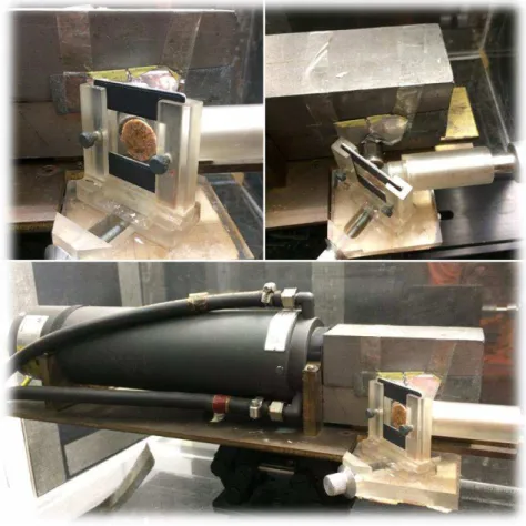 Figure 20 – Position of the sample ready for analysis. Evidence of the tri-axial geometry.