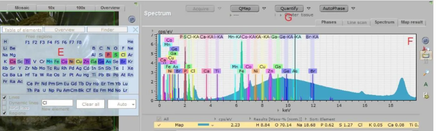 Figure 27 – TORNADO spectrum with trace elements energy peaks and respective identification