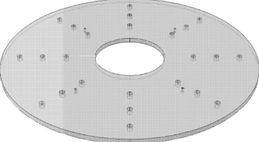 Figura 3.18 Representação da base do colector em AutoCAD 2013. 
