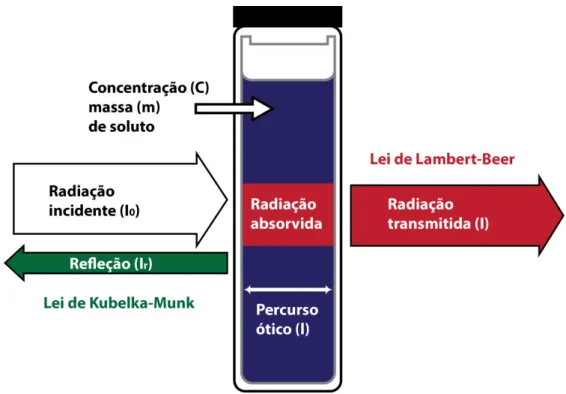 Figura 1.4 - Interação de um feixe de luz com uma amostra (adaptado de [25]). 