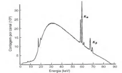 Figura 3.3: Espectro de emissão de raio-x (adaptado de [73])