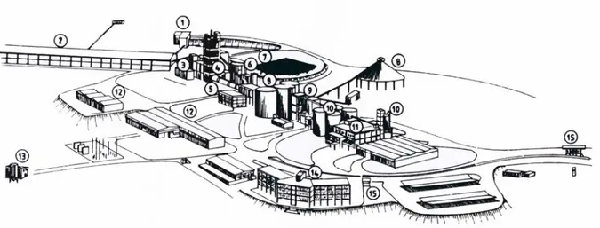 Figura 2.1 – Esquema do Centro de Produção de Loulé da Cimpor  Fonte: Cimpor – Manual Técnico 
