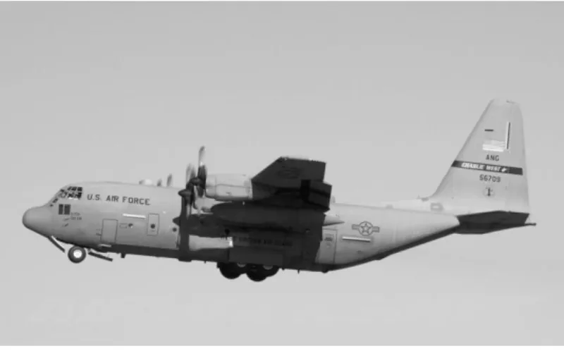 Fig. 4-1 LOCKHEED MARTIN C-130H during landing [4]. 