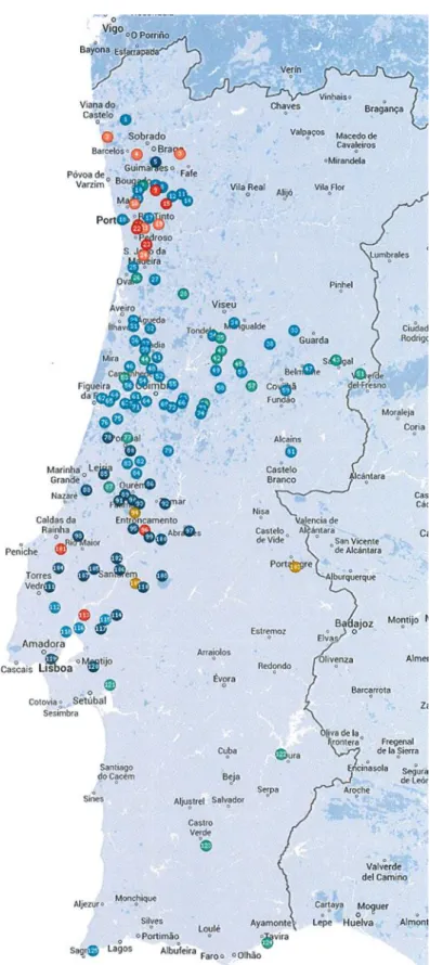 Figura 3.4 - Mapa de localização das instalações dos clientes  