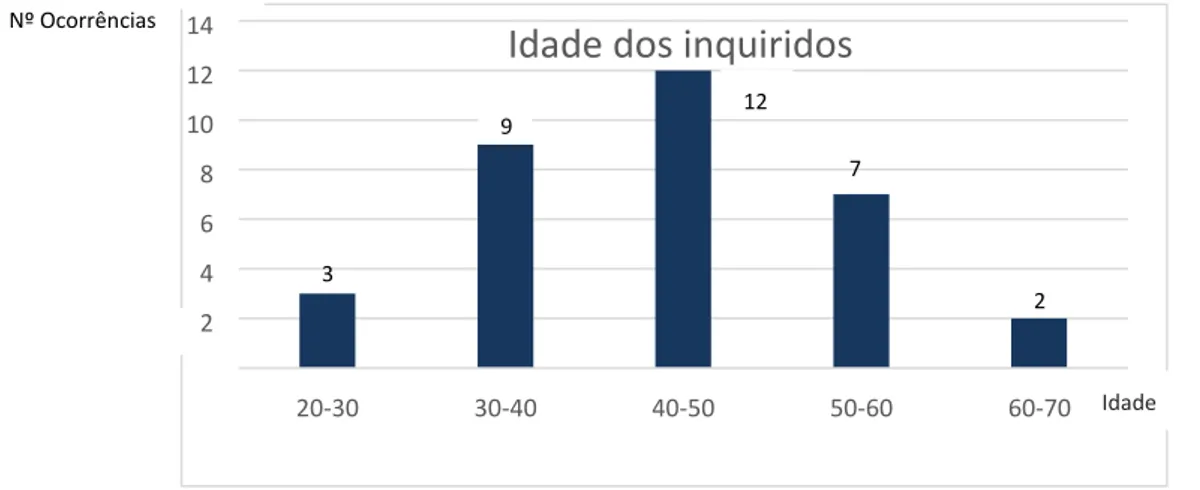 Figura 3.3  –  Idade dos inquiridos (N=33)