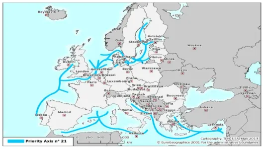 Figure 2.2 - Motorways of the sea  Source: TEN-T EA (2013) 