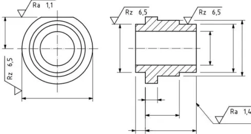 Figura 4.26 - Requisitos de acabamentos de superfície sobre linhas de chamada [20]. 