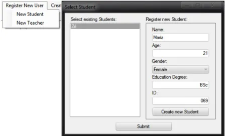 Figure 4-5 User Selection/Creation 