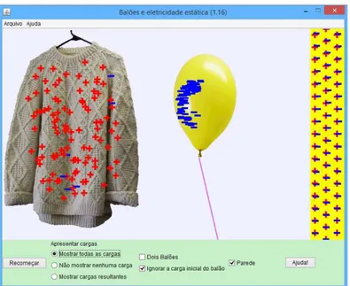 FIGURA 7: tela para responder à atividade 5  Fonte: https://phet.colorado.edu/pt_BR/simulation/balloons 