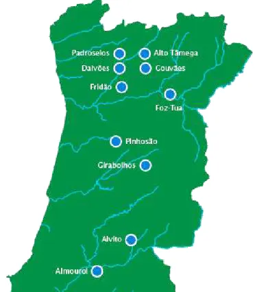 Figura 2.16  –  Localização geográfica dos aproveitamentos hidroelétricos integrante do PNBEPH