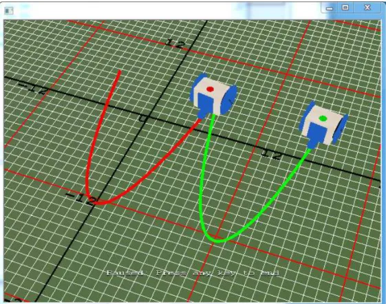 Figura 2.8: Simulação utilizando o sistema computacional RoboSim (C-STEM, 2015). 