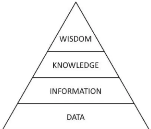 Figure 2.1. The DIKW hierarchy, also known as the knowledge pyramid 