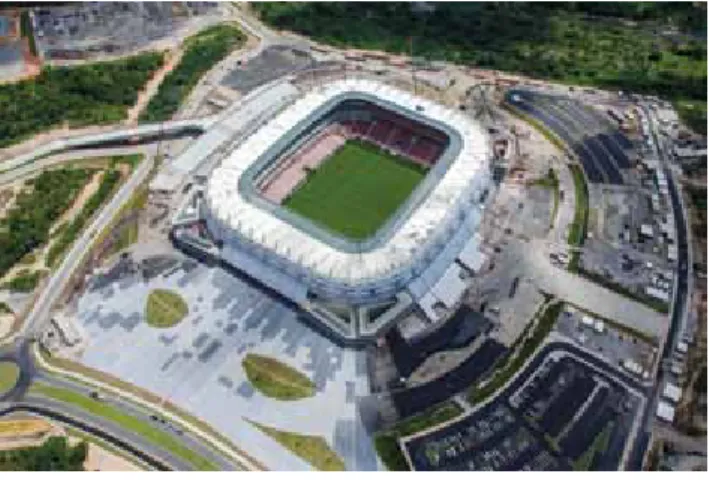 Figura 1 - Vista aérea da obra (Arena Pernambuco - 2013)
