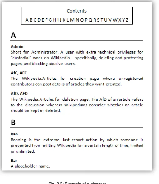 Fig. 2.2: Example of a glossary 