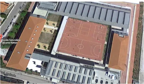 Figura 4.4: Vista aérea da Escola Secundária de Jácome Ratton (fonte: Google Maps).