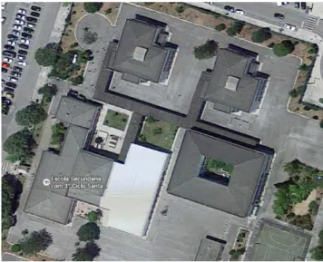 Figura 4.8: Vista aérea da Escola Secundária Santa Maria do Olival (fonte: Google Maps).