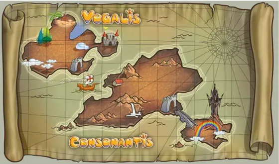 Figura 3.2: Mapa da Ilha Alfabeto 