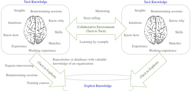 Figure 2.3: Tacit and Explicit Knowledge Acquisition.