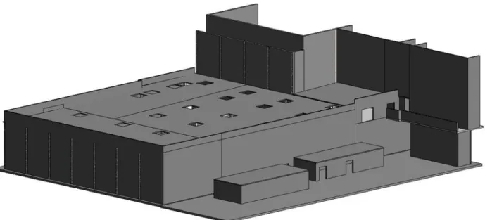 Figura 3.16 – Modelo BIM com introdução de objetos referentes às lajes 