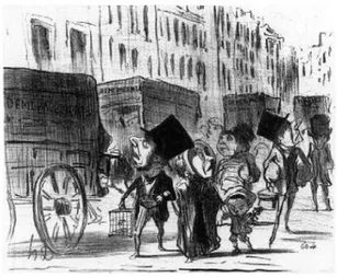 Figura 2 - O deslocamento da população retratado por Daumier em 1852 