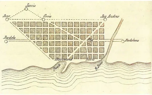 Figura 5 - Plano de Cerdà de 1859 na escala supramunicipal 