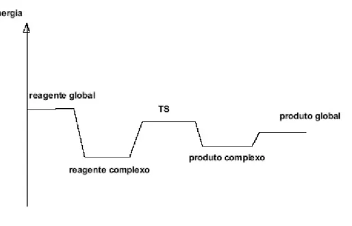 Figura 2.7: Perfil de energia de uma rea¸c˜ao de mecanismo complexo.
