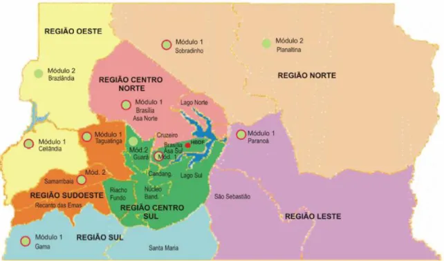 Figura 1 – Mapa das Regiões de Saúde do Distrito Federal 