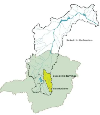 Figura 1. Localização da Bacia Hidrográfica do Rio das Velhas no estado de Minas Gerais