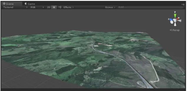 Figura 29 - Topologia do trajeto por vista aérea do mapa do Unity 3D. 