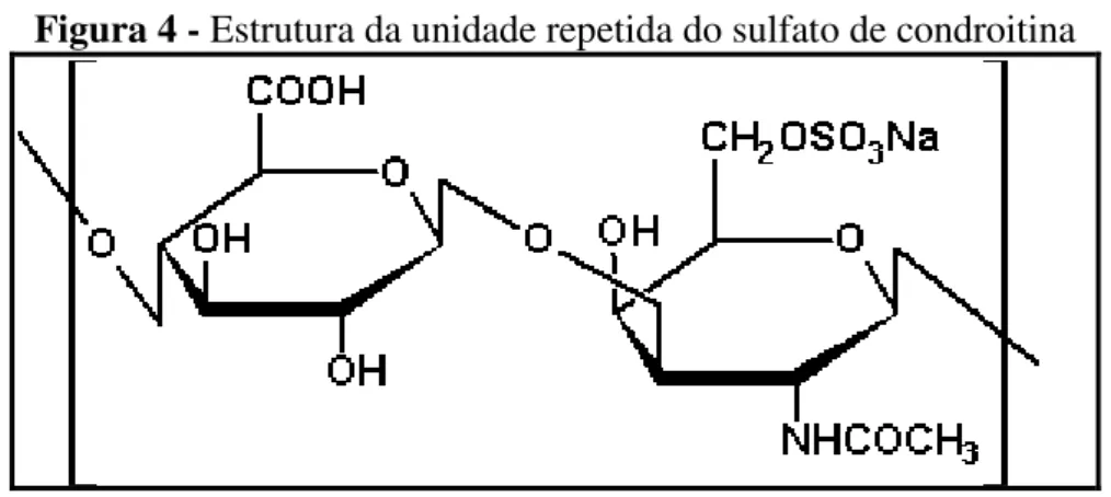 Figura 4 - Estrutura da unidade repetida do sulfato de condroitina 