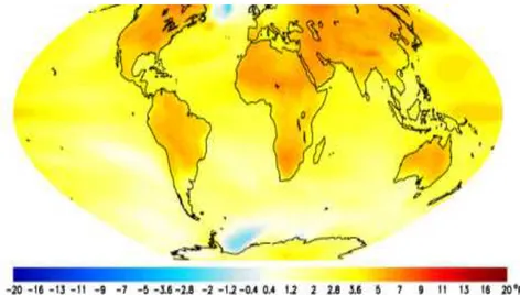Figura  3.2:  Dados  combinados  da  temperatura  da  superfície  terrestre  e  temperatura  água  do  mar  (Adaptado  de  IPCC, 2014) 