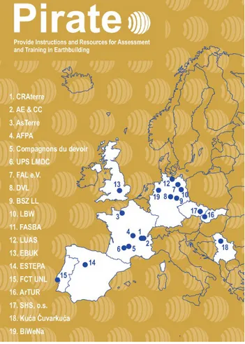 Figure 2. Excerpt of the PIRATE flyer showing contributing countries and partners. 