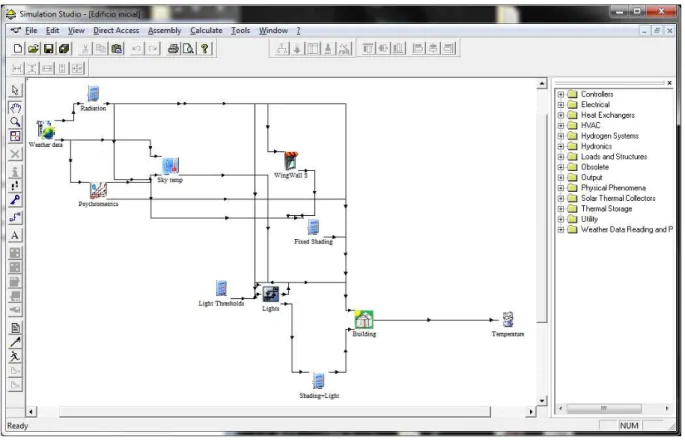 Figura 3.9 – Exemplo de interface do utilizador no Simulation Studio do TRNSYS 