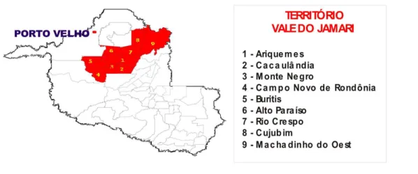 Figura 09: Localização do Território  Vale do Jamari  Fonte: MDA, 2006a 