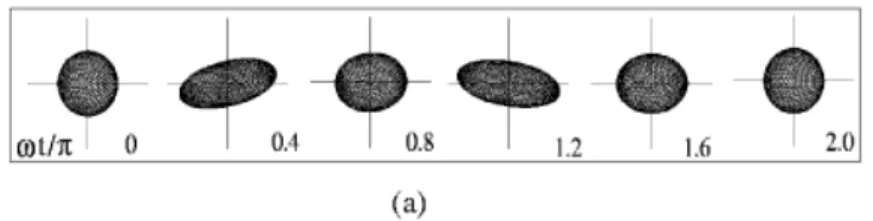 Figure 5 shows a com parison between num erical result s of t he drop st ress cont ribut ion from  t he boundary  int egral sim ulat ion and a high l drop t heory developed in our previous work ( Cunha, Toledo and Loewenberg,  1999a) 