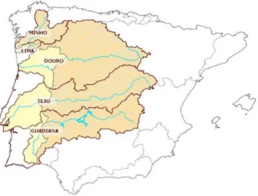 Figura 2.4 – Bacias Hidrográficas Luso-Espanholas [10]