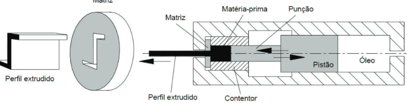 Figura 2.3 Representação esquemática do processo de extrusão 