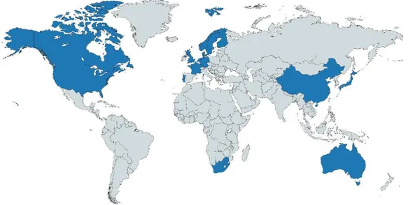 Figura 2.1  –  Países envolvidos na adoção ou desenvolvimento de CICS 1